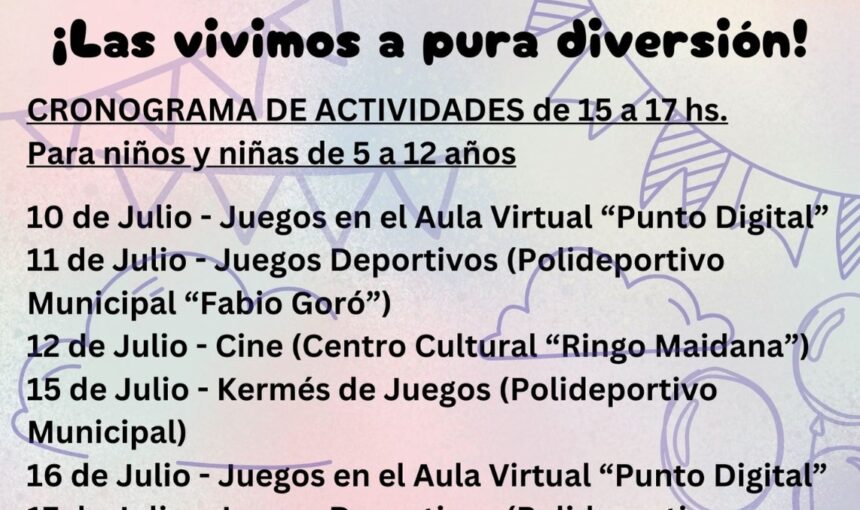 El Municipio presentó una “agenda de actividades” para estas Vacaciones de Invierno